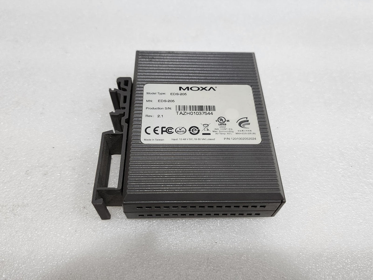 MOXA EDS-205 ETHERNET SWITCH 1201002052024 REV 2.1