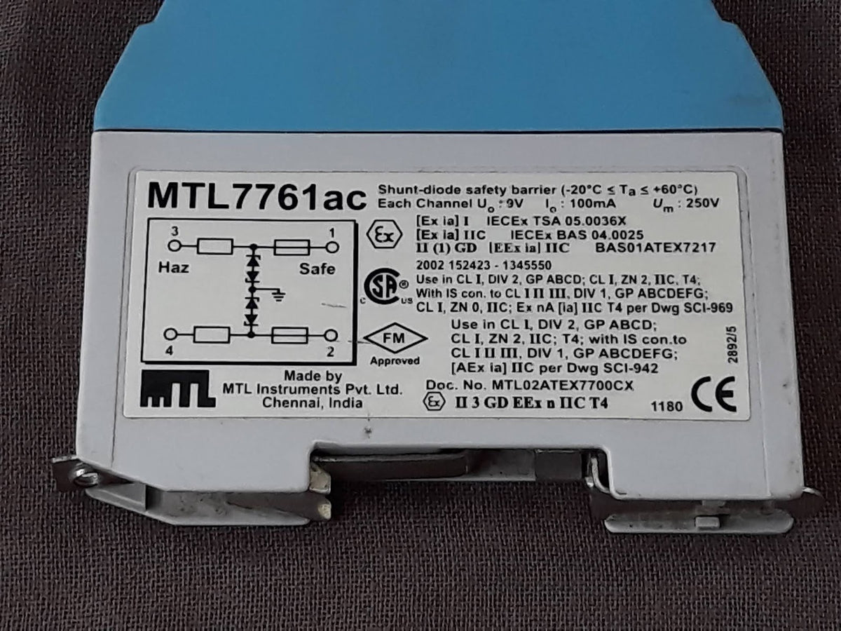 MTL INSTRUMENTS MTL 7761AC SHUNT DIODE SAFETY BARRIER
