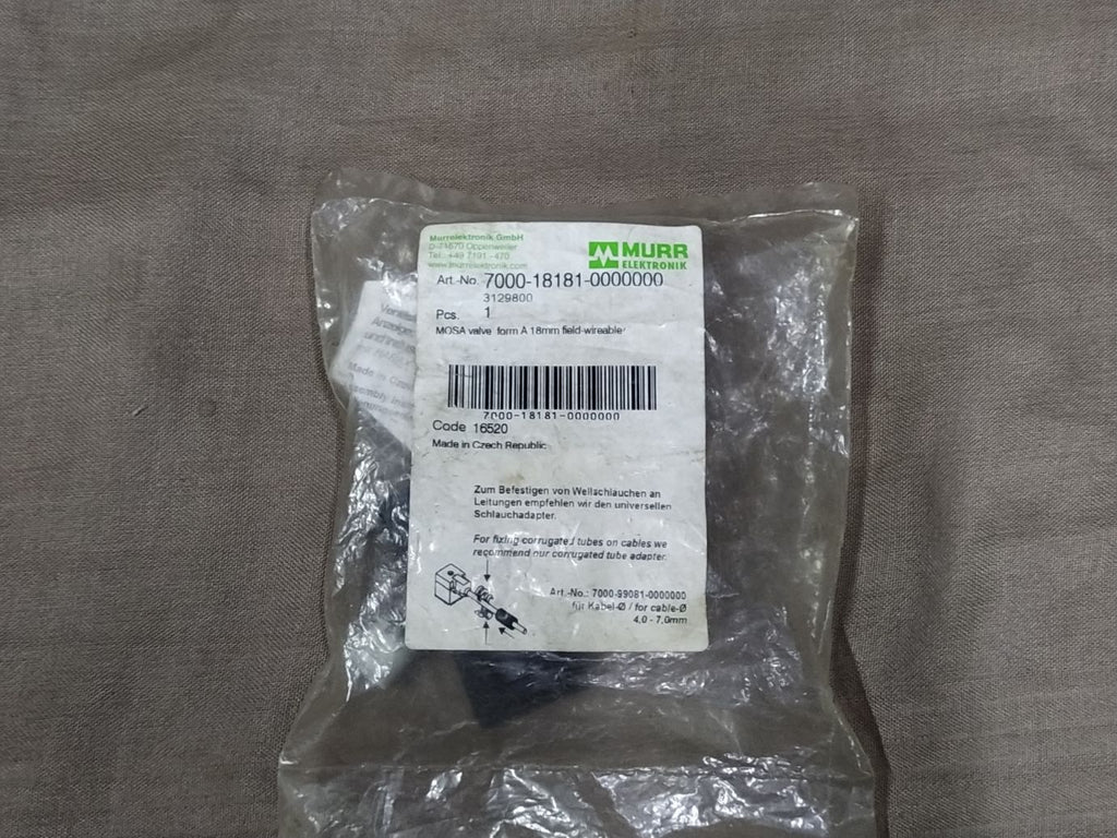 Murr Elektronik 7000-18181-0000000 Mosa Valve Plug Form A 18MM Field-Wireable