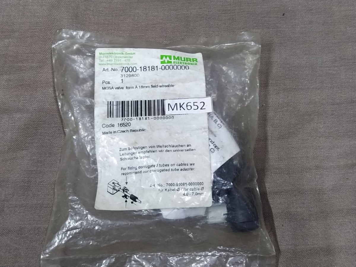 Murr Elektronik 7000-18181-0000000 Mosa Valve Plug Form A 18MM Field-Wireable