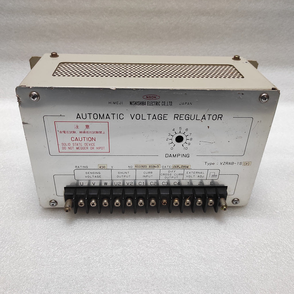 NSDK NISHISHIBA ELECTRIC VZRAB-1S-P AUTOMATIC VOLTAGE REGULATOR 450V