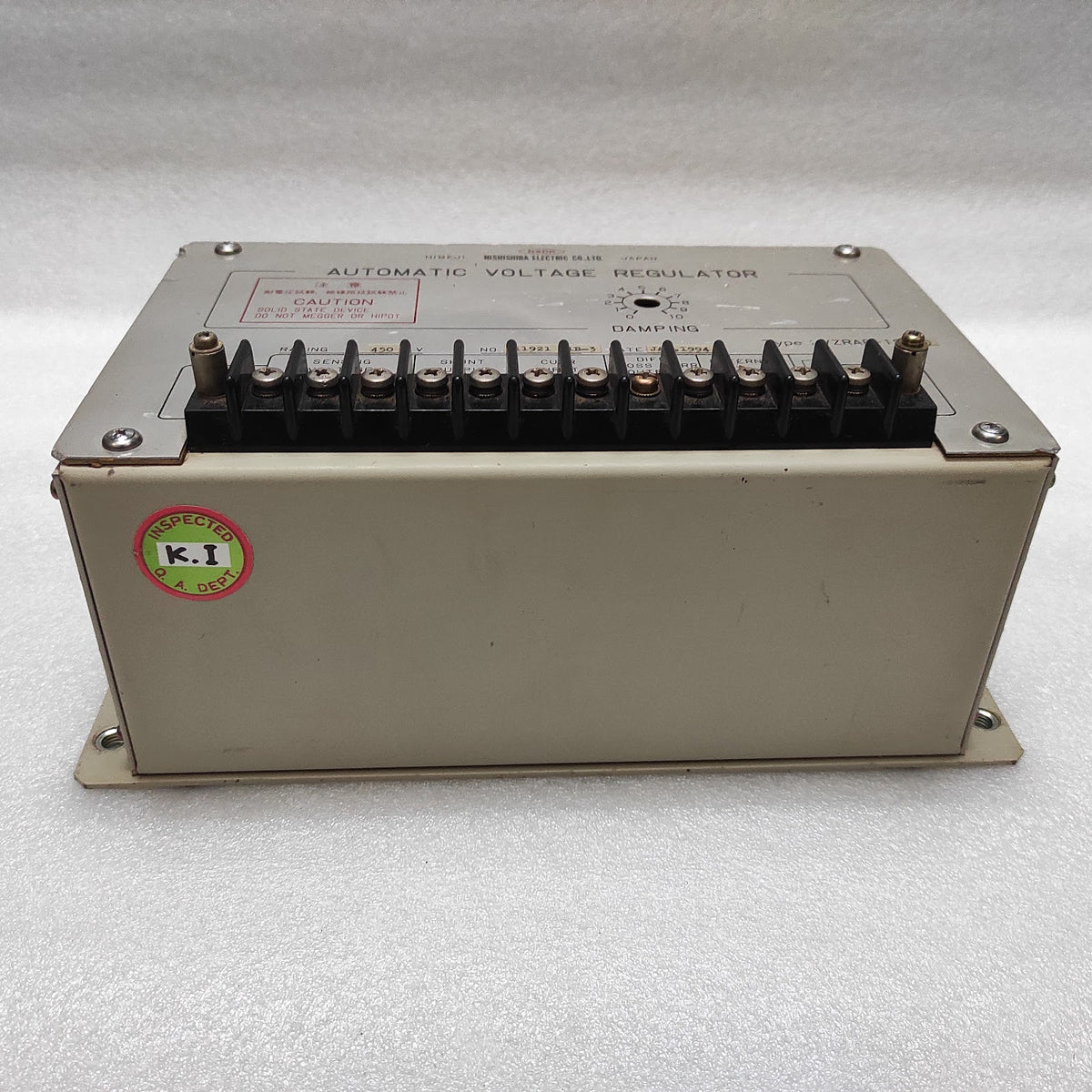 NSDK NISHISHIBA ELECTRIC VZRAB-1S-P AUTOMATIC VOLTAGE REGULATOR 450V