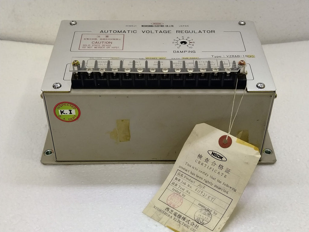 NSDK Nishishiba Electric VZRAB-1S(P) Automatic Voltage Regulator VZRAB AVR