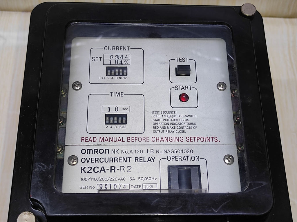 Omron K2CA-R-R2 Overcurrent Relay 100/110/200/220V AC 5A KWCARR2