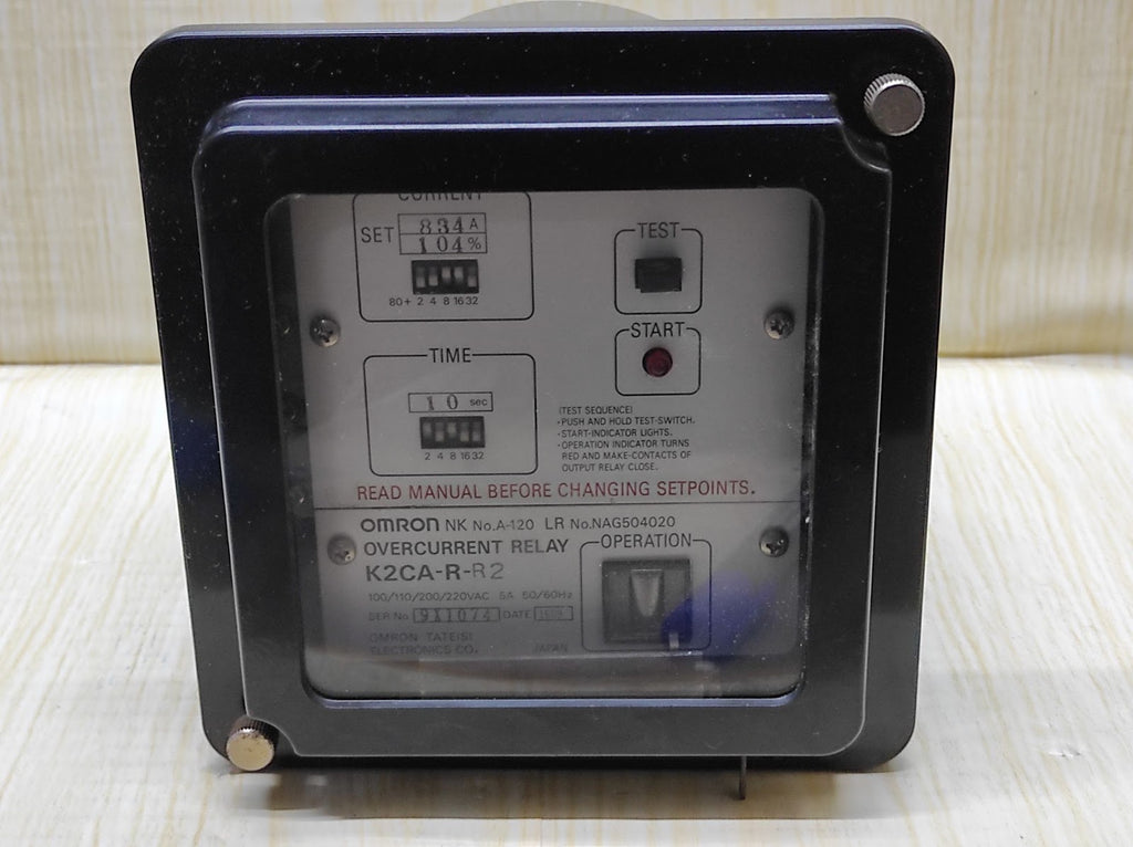 Omron K2CA-R-R2 Overcurrent Relay 100/110/200/220V AC 5A KWCARR2