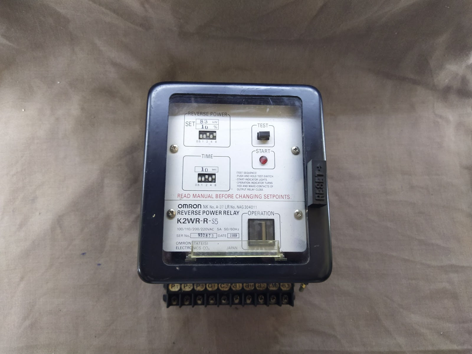 OMRON K2WR-R-S5 REVERSE POWER RELAY