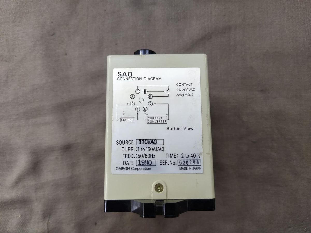 Omron SAO-Q Current Sensor 110V AC SAO