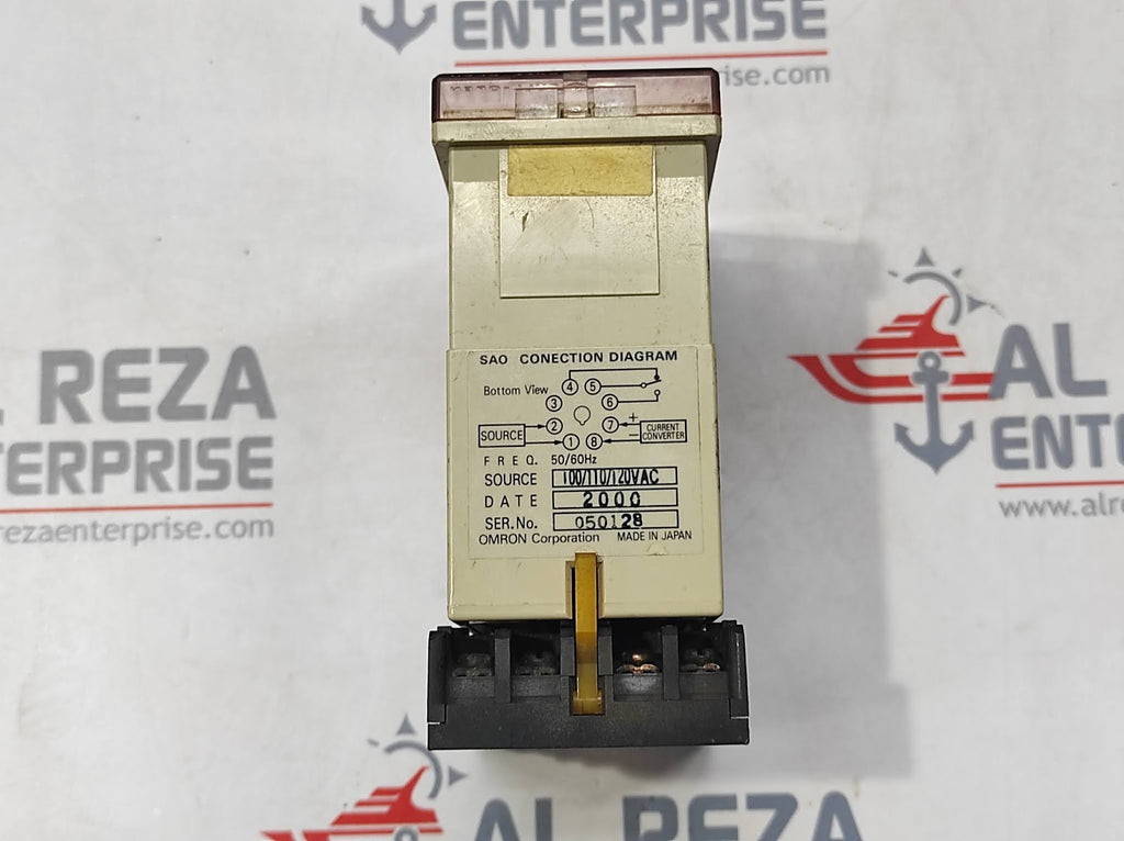 OMRON SAO-R1N ADJUSTABLE CURRENT SENSOR RELAY WITH TIME DELAY 100/110/120V