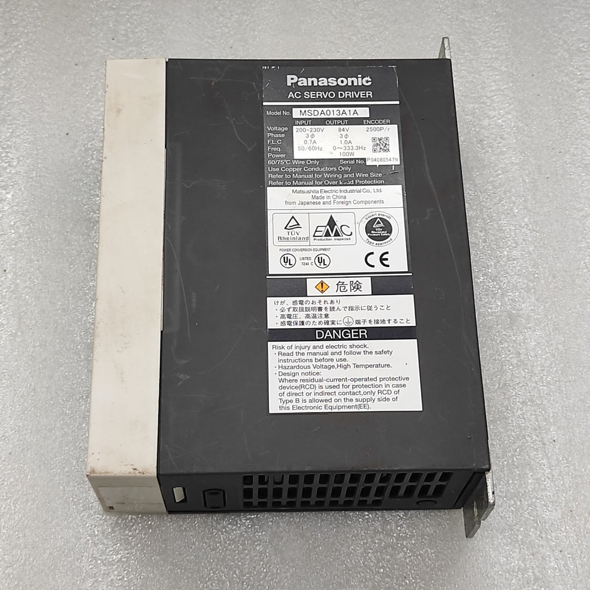 PANASONIC MSDA013A1A AC SERVO DRIVE