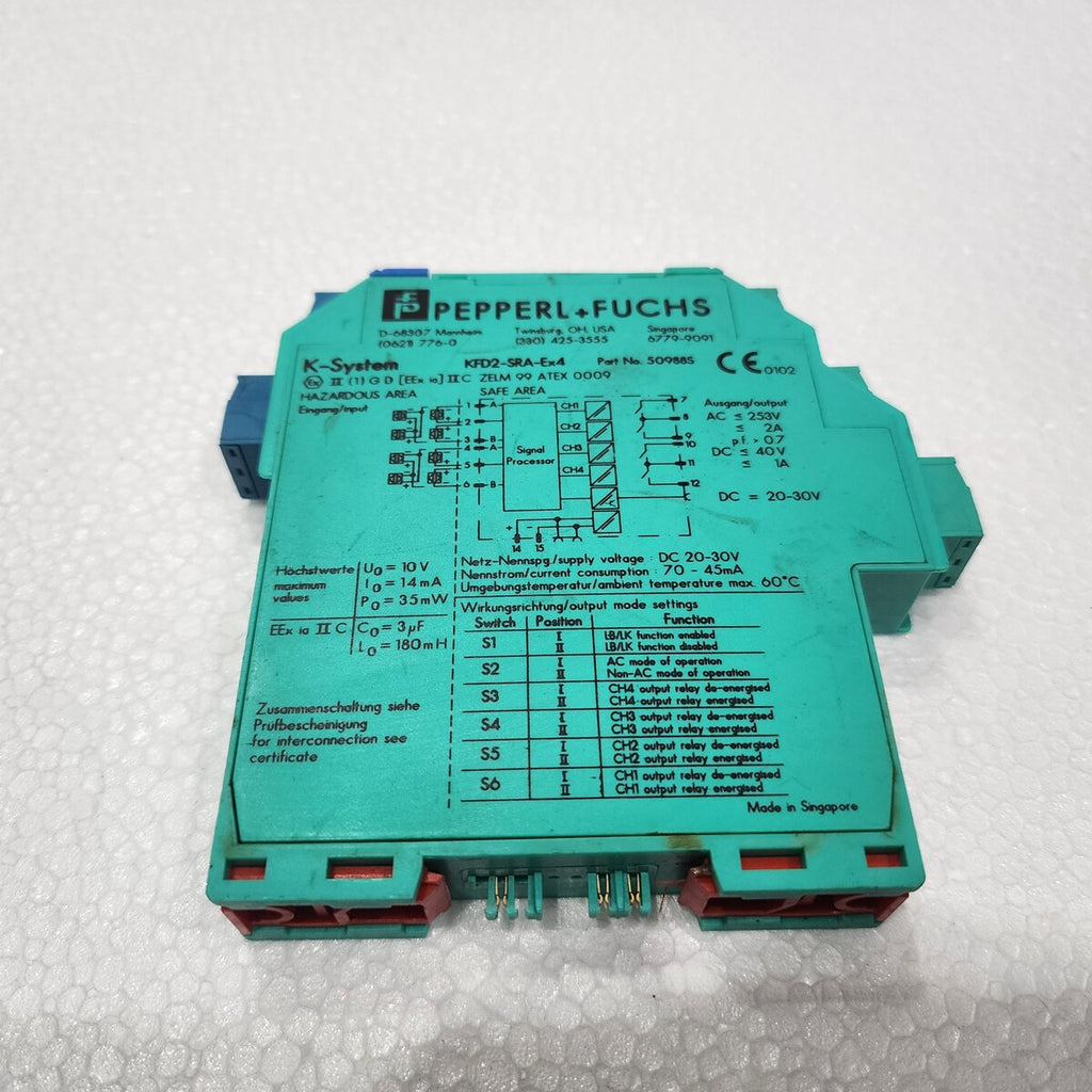 PEPPERL + FUCHS KFD2-SRA-EX4 SWITCH AMPLIFIER 50988S