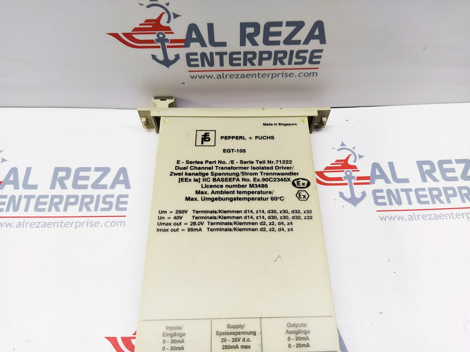 PEPPERL + FUCHS EGT-105 DUAL CHANNEL TRANSFORMER ISOLATED DRIVER 71222