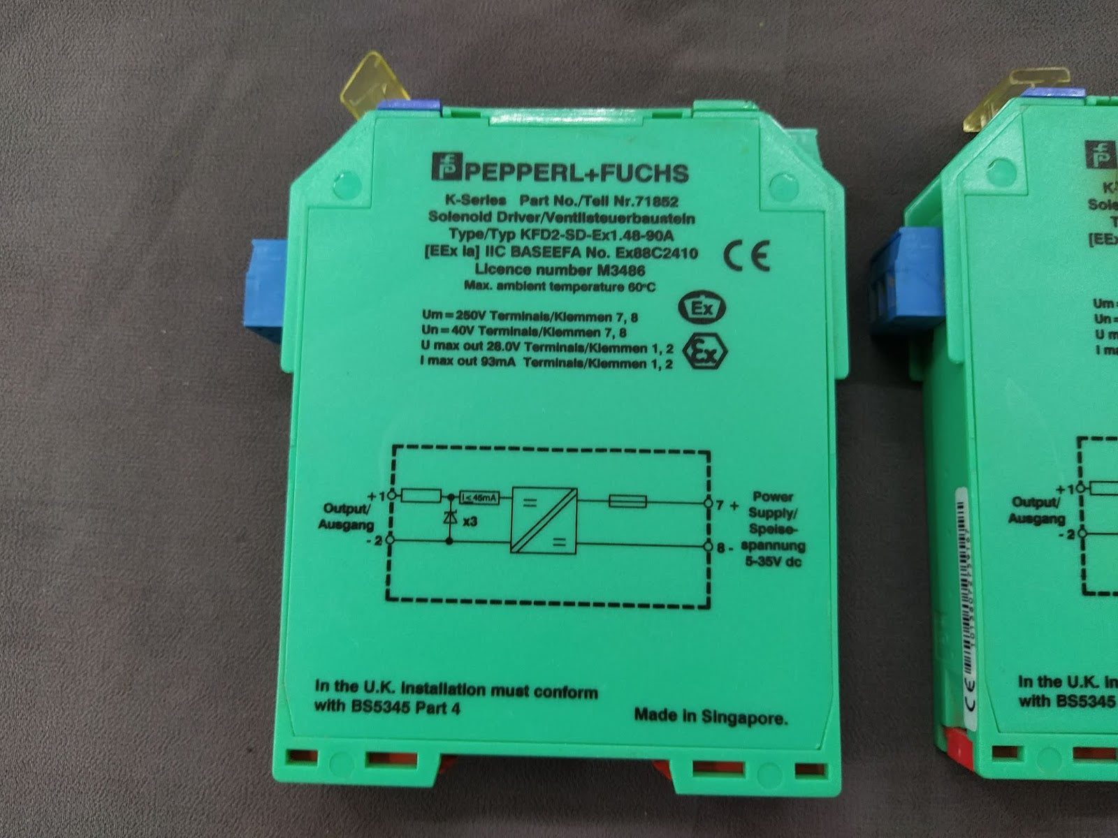 PEPPERL + FUCHS KFD2-SD-EX1.48-90A SOLENOID DRIVER 71852