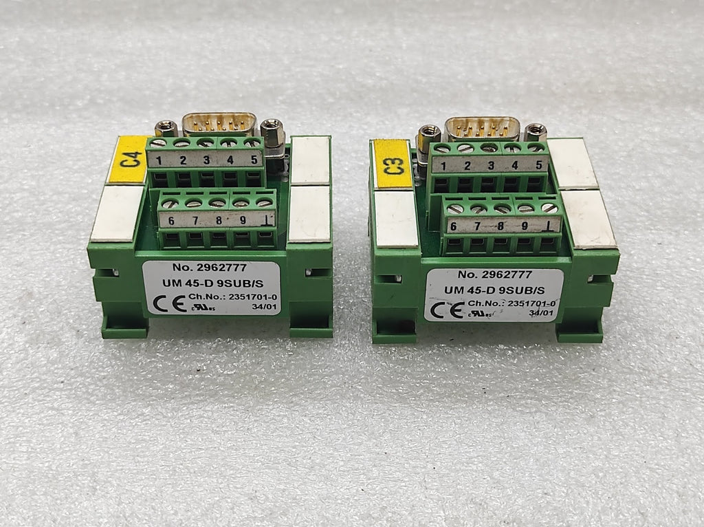 PHOENIX CONTACT UM 45-D 9SUB/S INTERFACE MODULE 2962777 2351701-0