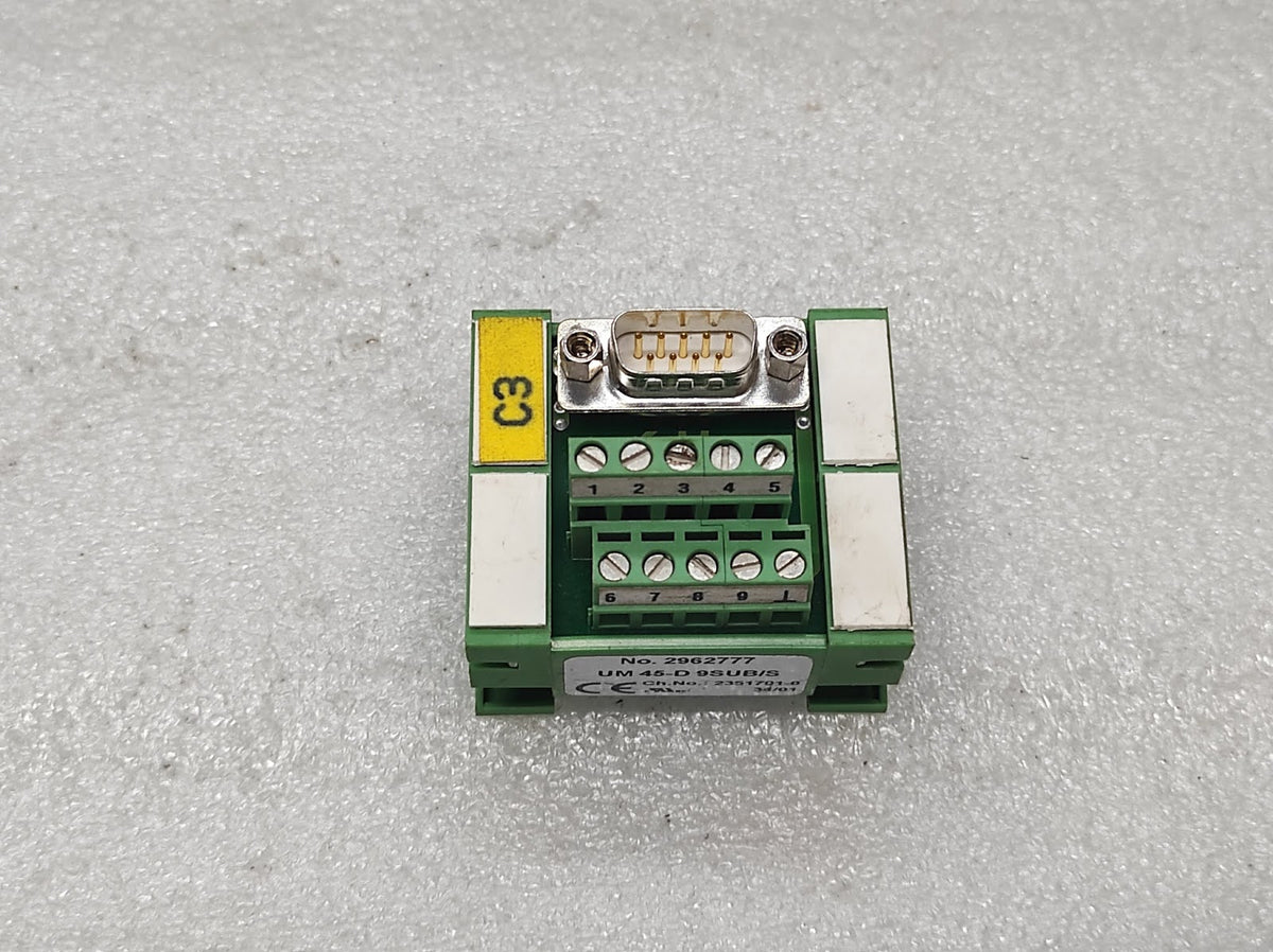 PHOENIX CONTACT UM 45-D 9SUB/S INTERFACE MODULE 2962777 2351701-0