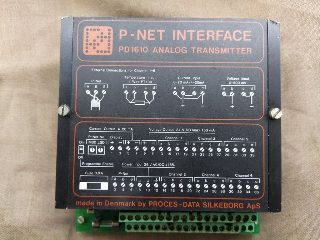 Process Data Silkeborg P-NET Interface PD 1610 Analog Transmitter PD1610