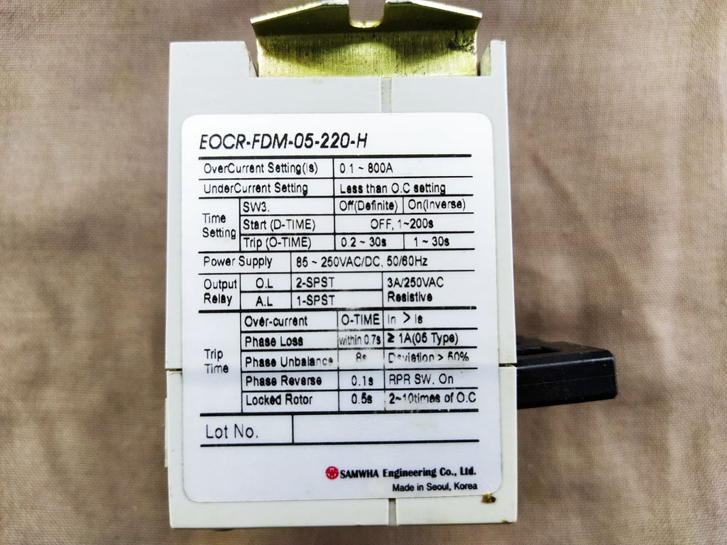 Samwha EOCR-FDM-05-220-H Protective Relay EOCRFDM05220H