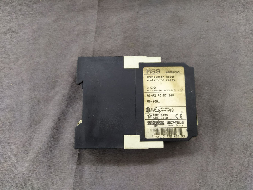 SCHIELE MSS MECOTRON THERMISTOR MOTOR PROTECTION RELAY 2.430.810.93 24V AC/DC