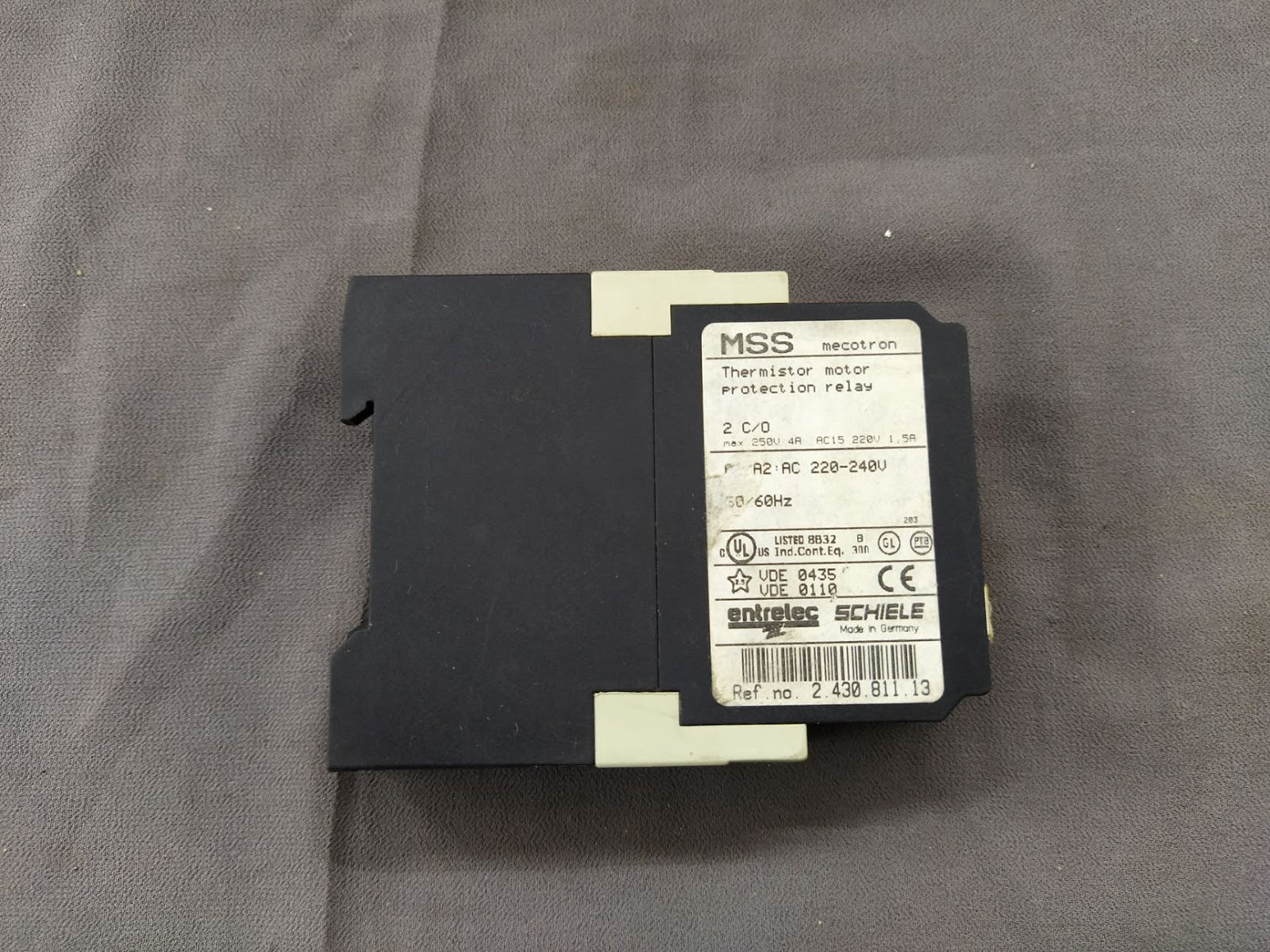 Schiele MSS Mecotron Thermistor Motor Protection Relay 2.430.811.13  220-240V