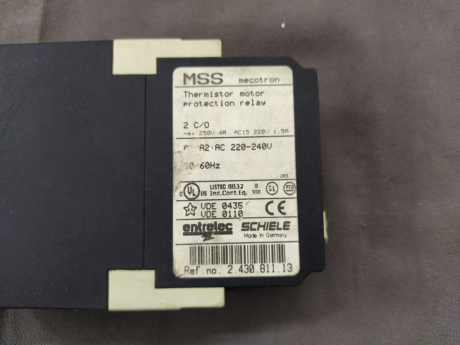 Schiele MSS Mecotron Thermistor Motor Protection Relay 2.430.811.13  220-240V