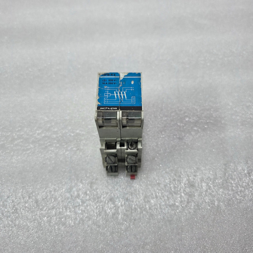 SCHUPA NFS-4S POWER RELAY 220V AC COIL 16A 250V DIN RAIL MOUNT