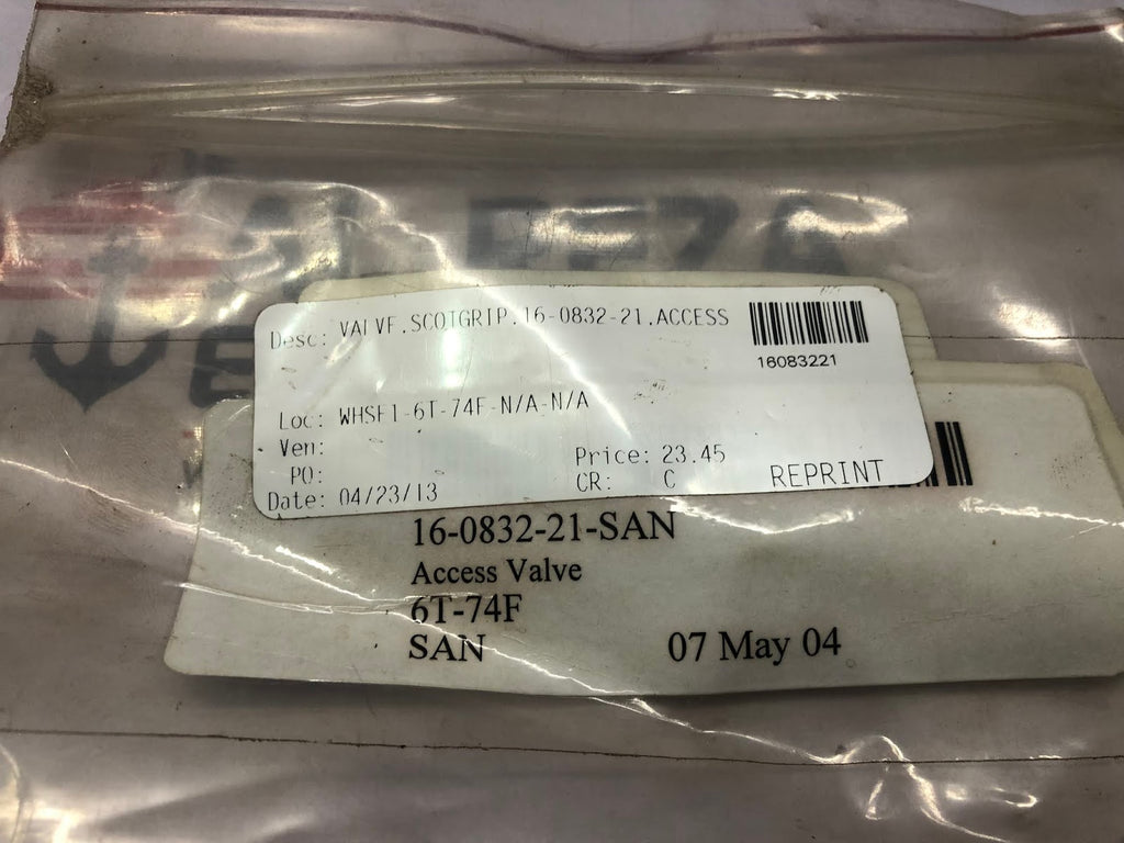 SCOTGRIP 16-0832-21 ACCESS VALVE
