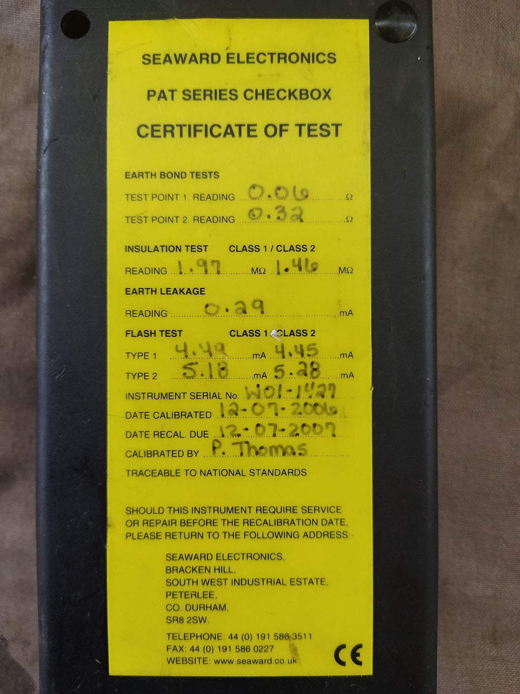 SEAWARD PAT SERIES CHECKBOX TEST METER