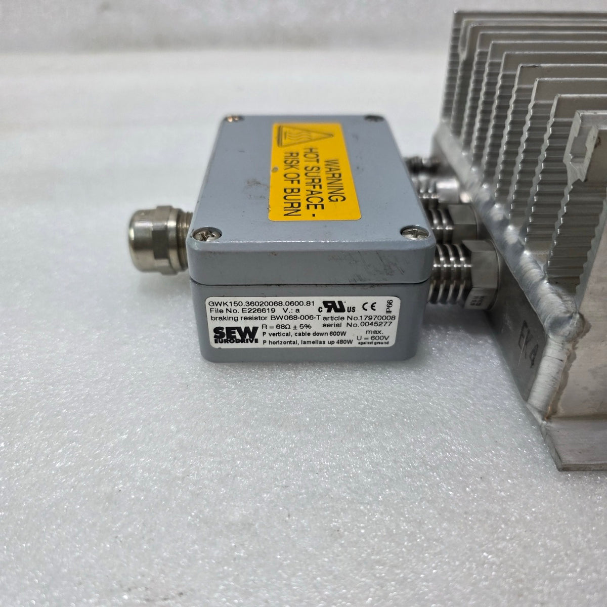 SEW EURODRIVE BW068-006-T BRAKING RESISTOR 68Ω 600W | ARTICLE NO. 17970008