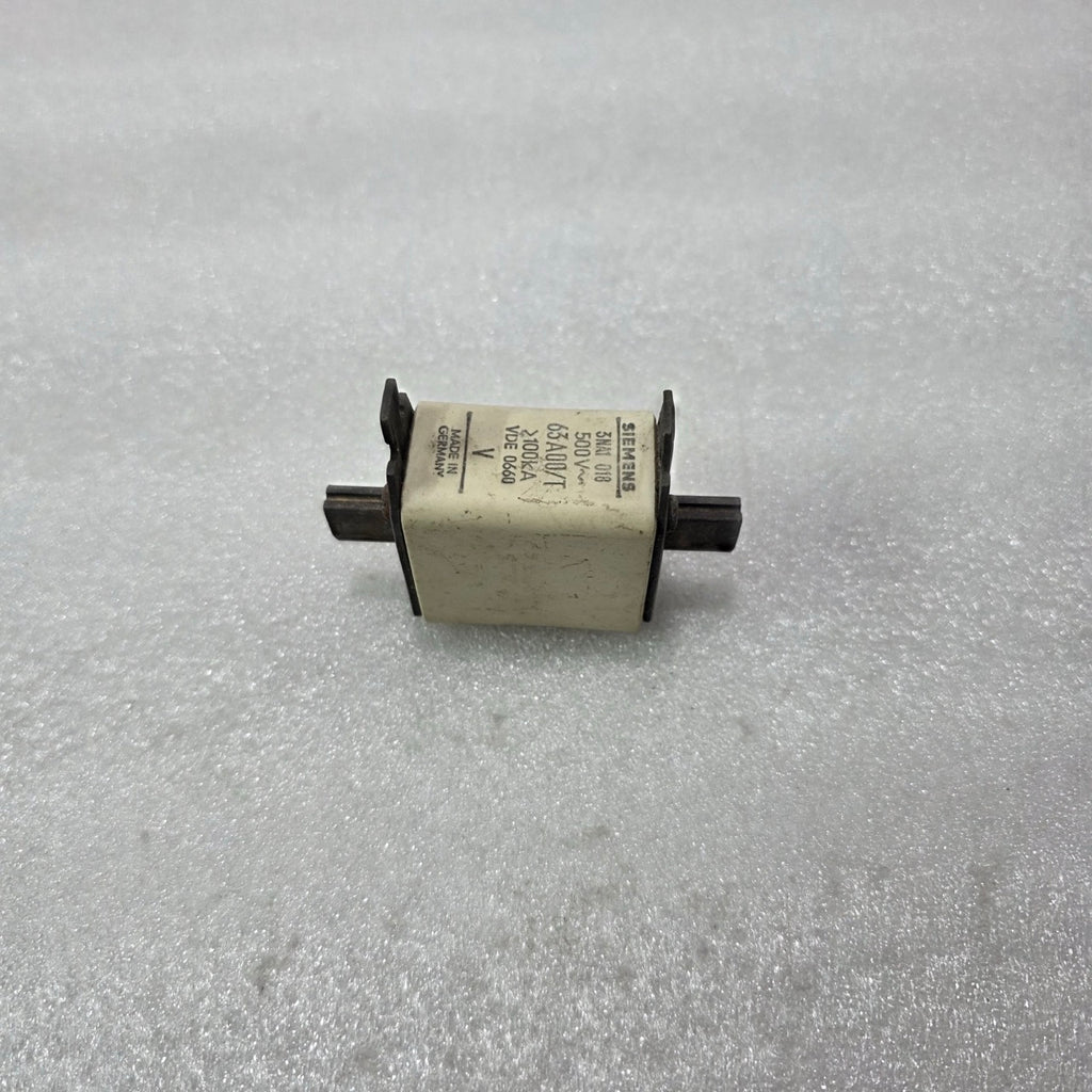 SIEMENS 3NA1 018 HRC FUSE LINK 63A 500V 100kA VDE 0660 Germany