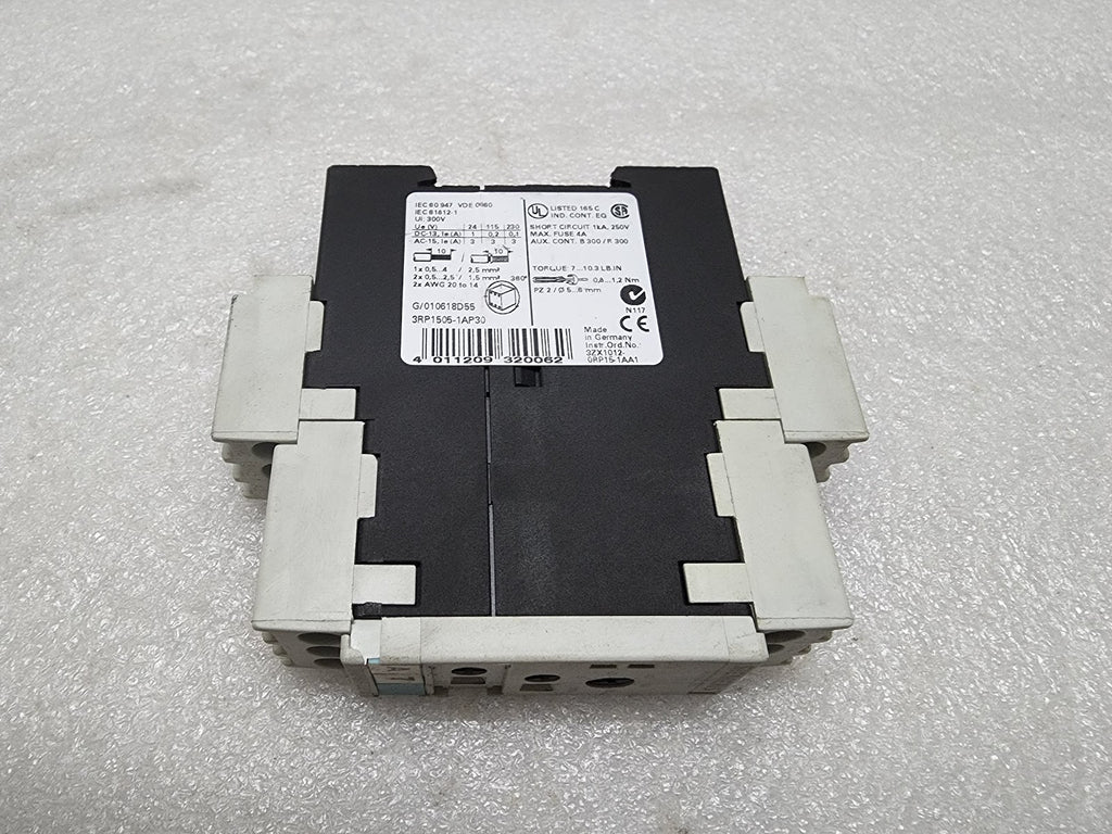 SIEMENS 3RP1505-1AP30 TIMING RELAY 24VAC-DC/200-240VAC