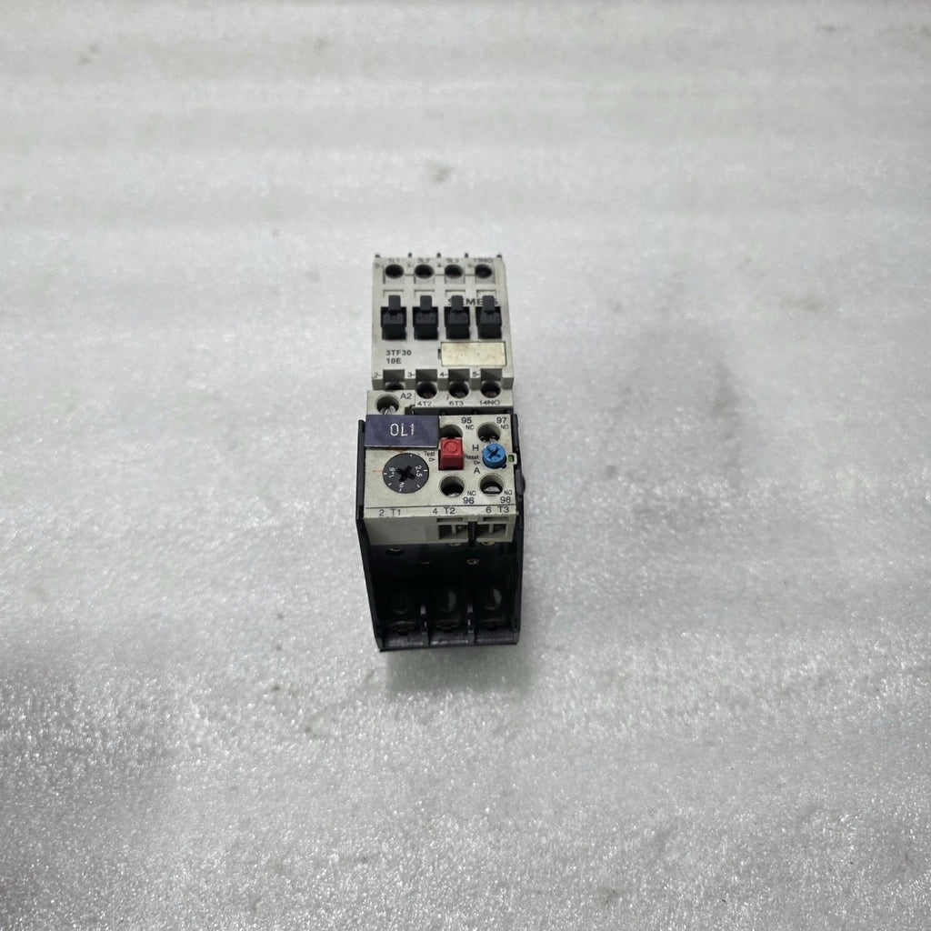 SIEMENS 3TF3010E AC CONTACTOR WITH 3UA5010 THERMAL OVERLOAD RELAY 220V 50/60HZ