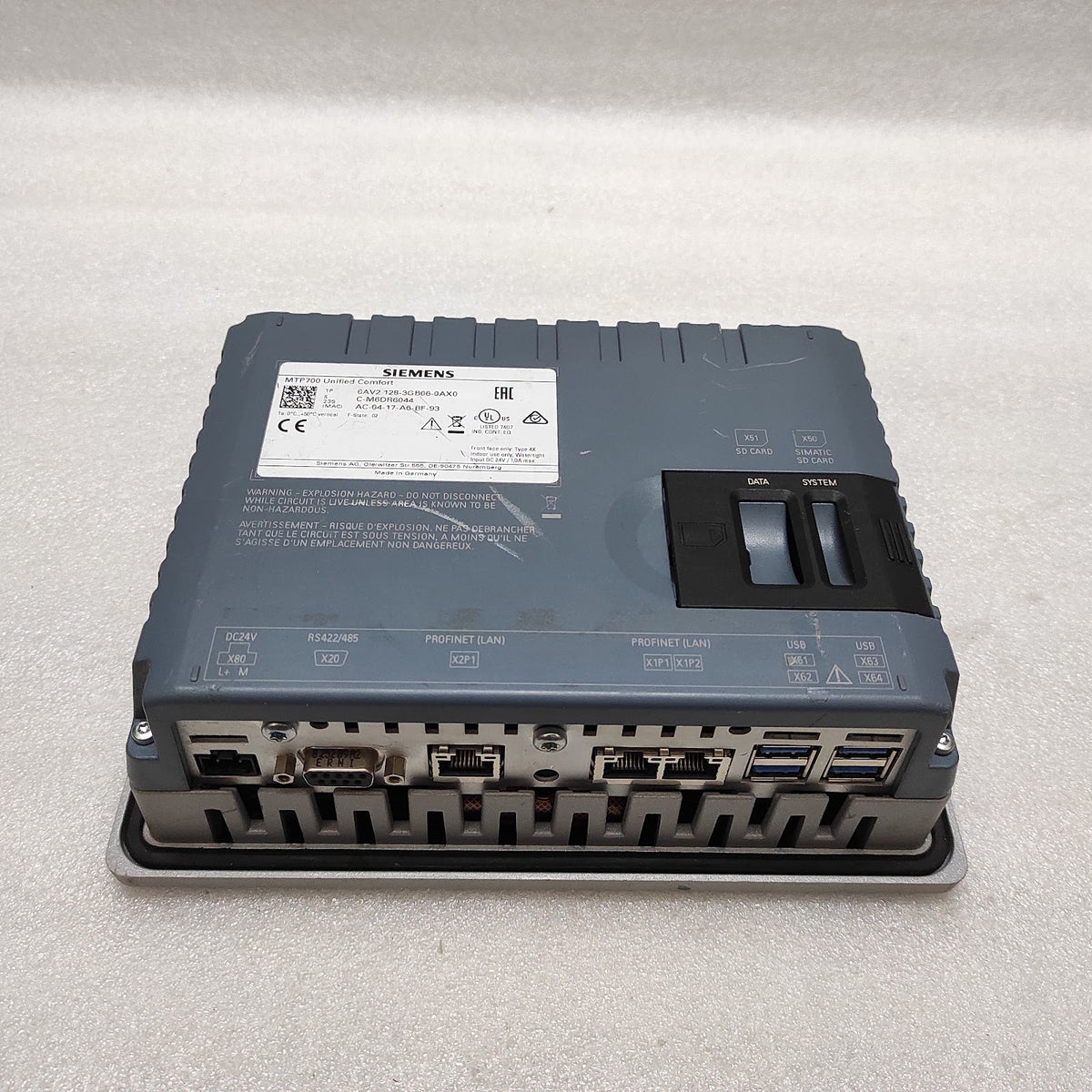 SIEMENS MTP700 UNIFIED CONFORT 6AV2 128-3GB06-0AX0 HMI