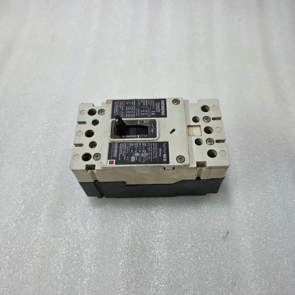 SIEMENS NEB3B040 MCCB 40A 3 POLE CIRCUIT BREAKER | FRAME-EG | 600V AC | INDUSTRI