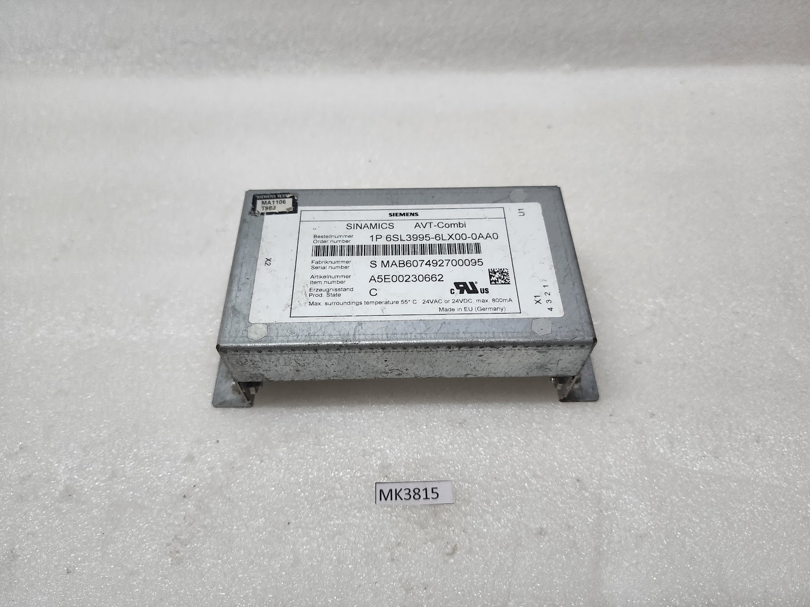 SIEMENS SINAMICS 6SL3995-6LX00-0AA0 AVT-COMBI