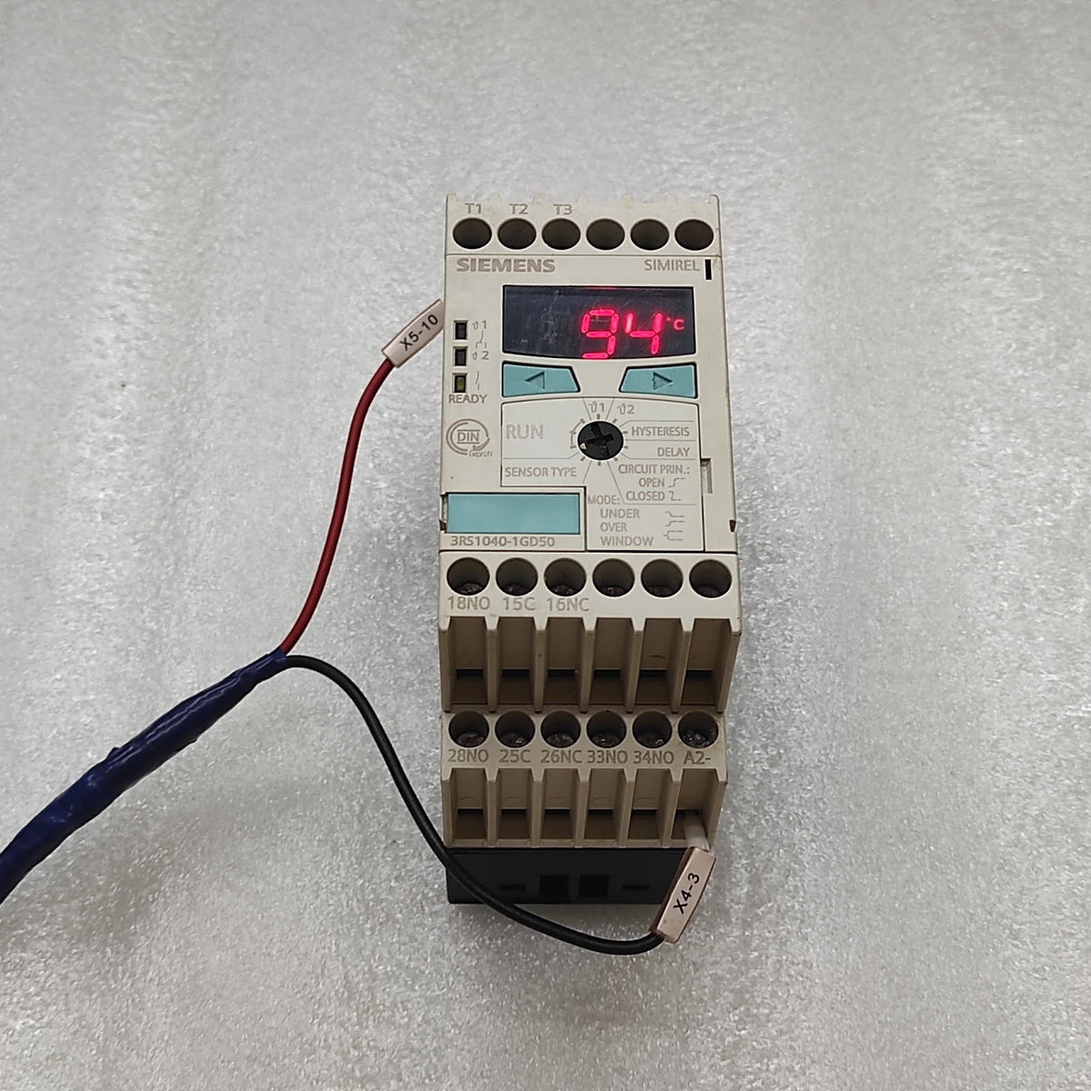 SIEMENS 3RS1040-1GD50 TEMPERATURE MONITORING RELAY
