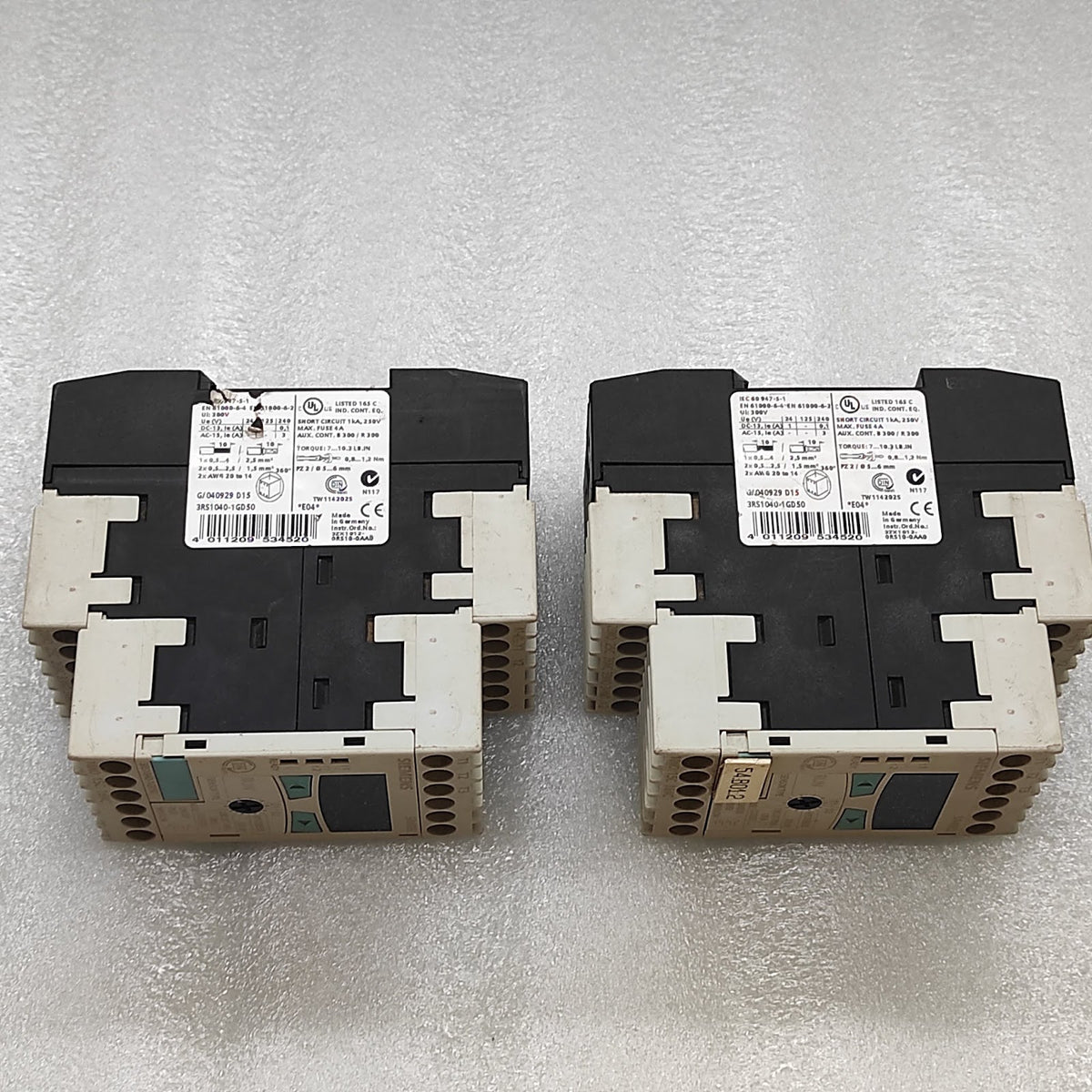 SIEMENS 3RS1040-1GD50 TEMPERATURE MONITORING RELAY