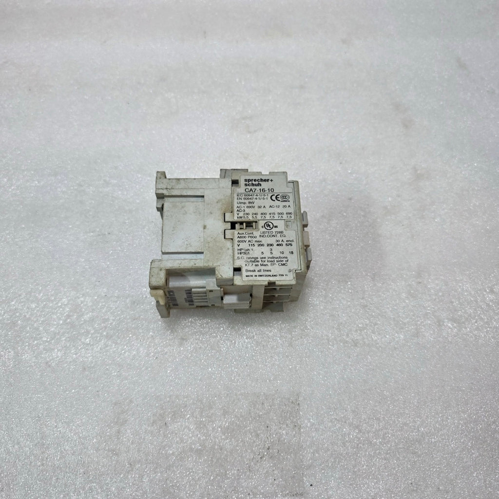 SPRECHER + SCHUH CA7-16-10 CONTACTOR 16A 3 POLE 110/120V COIL IEC MOTOR STARTER