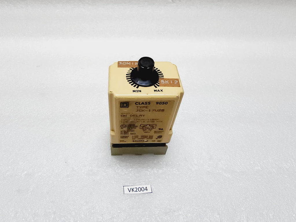 SQUARE D JCK-17V20 ON DELAY TIMER 120VAC/110VDC
