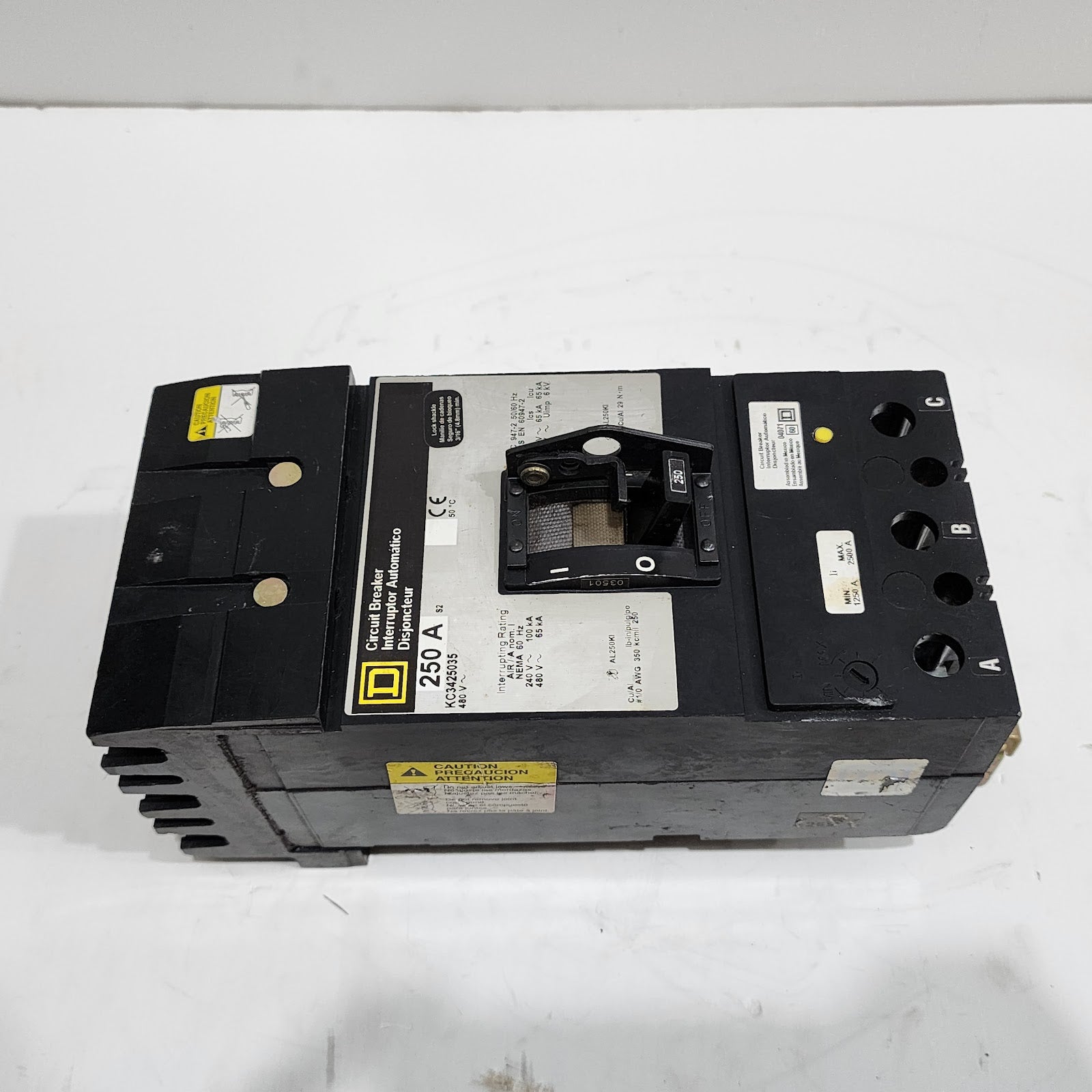 SQUARE D KC3425035 CIRCUIT BREAKER 250A 480V