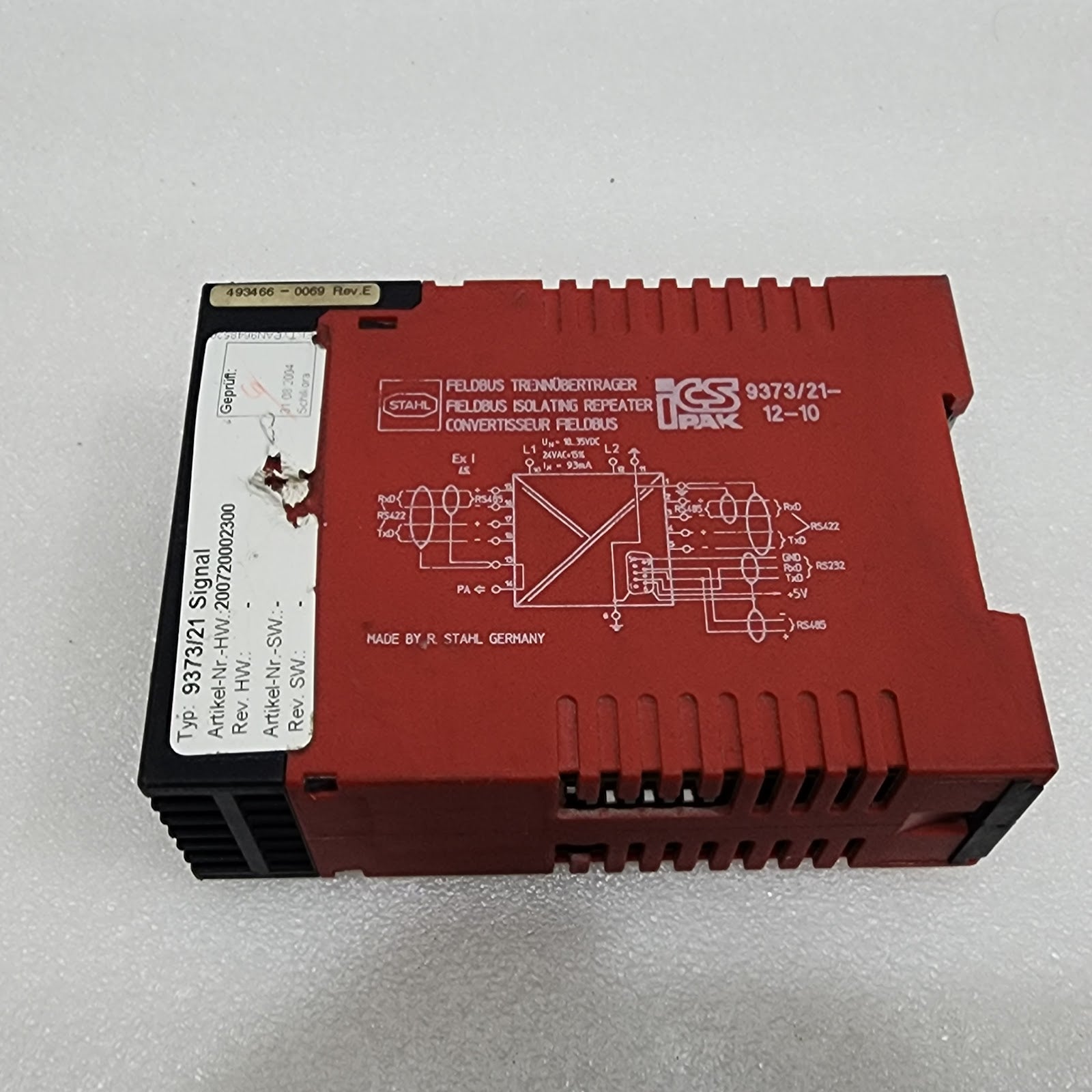 STAHL 9373/21-12-10 FIELDBUS ISOLATING REPEATER