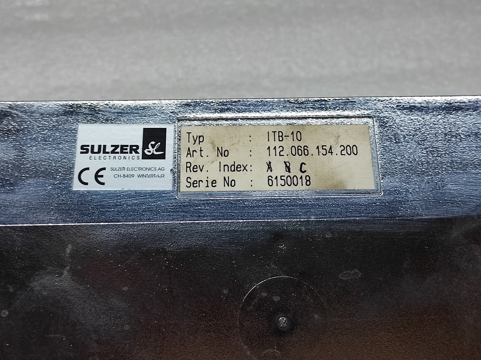 SULZER ITB-10 112.066.154.200 REV C
