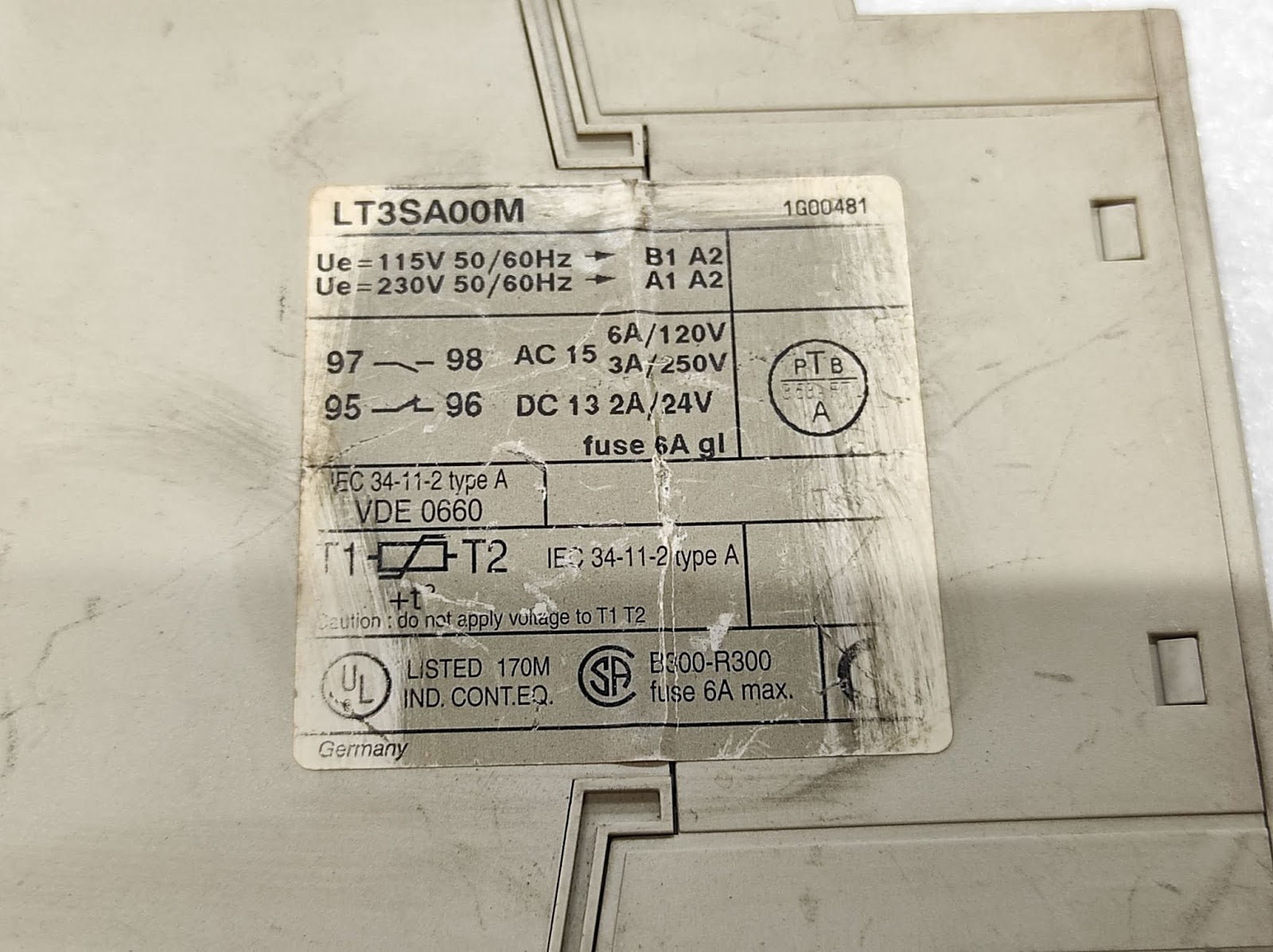 TELEMECANIQUE LT3SA00M PTC PROBE RELAY 115V/230V