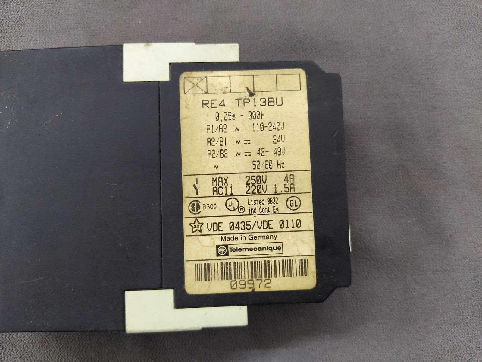 3 X Telemecanique RE4 TP13BU Time Delay Relay 0.05s-300h 110-240V X LOT OF 3 PC