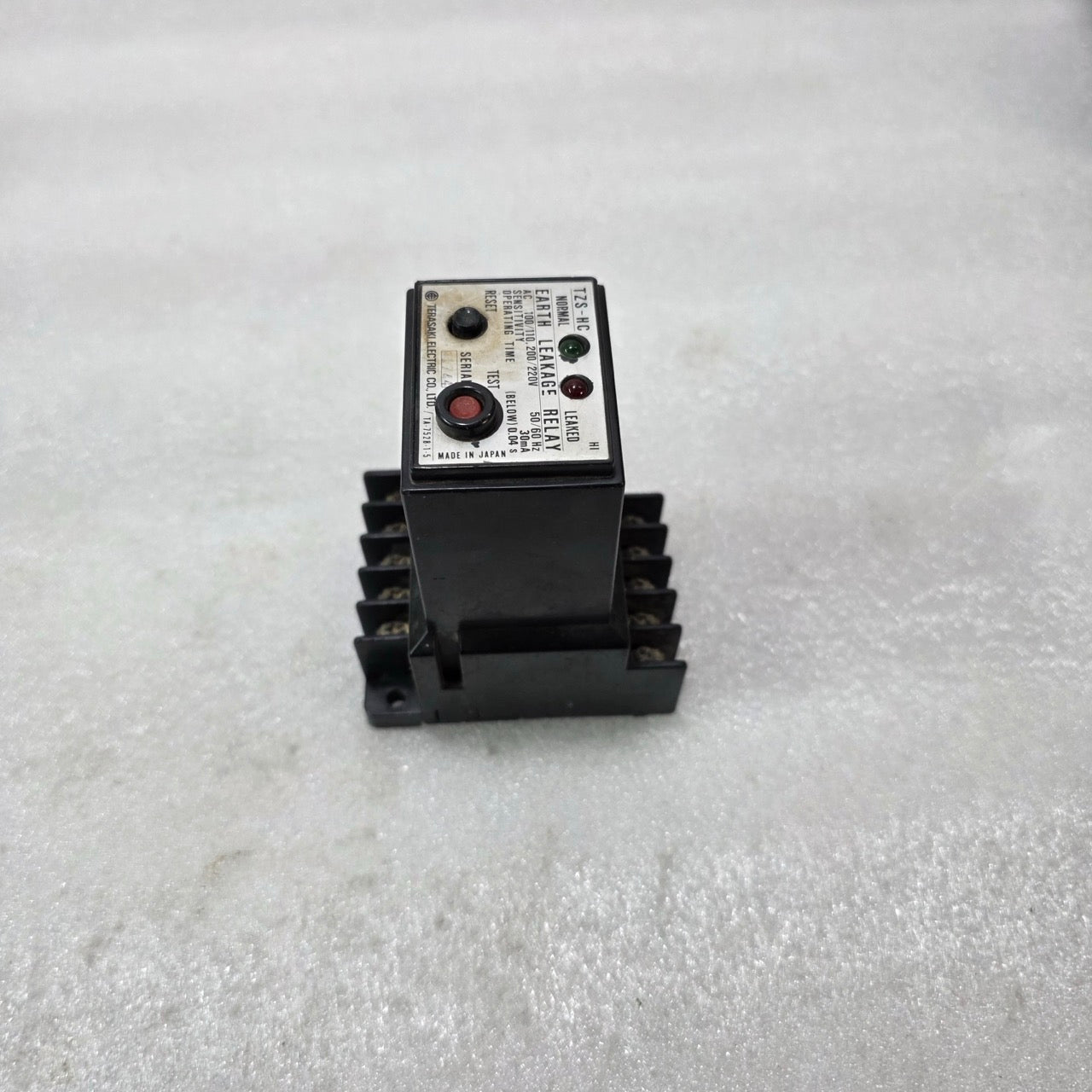 TERASAKI TZS-HC EARTH LEAKAGE RELAY 30mA 100-220V AC 50/60Hz PRE-OWNED JAPAN