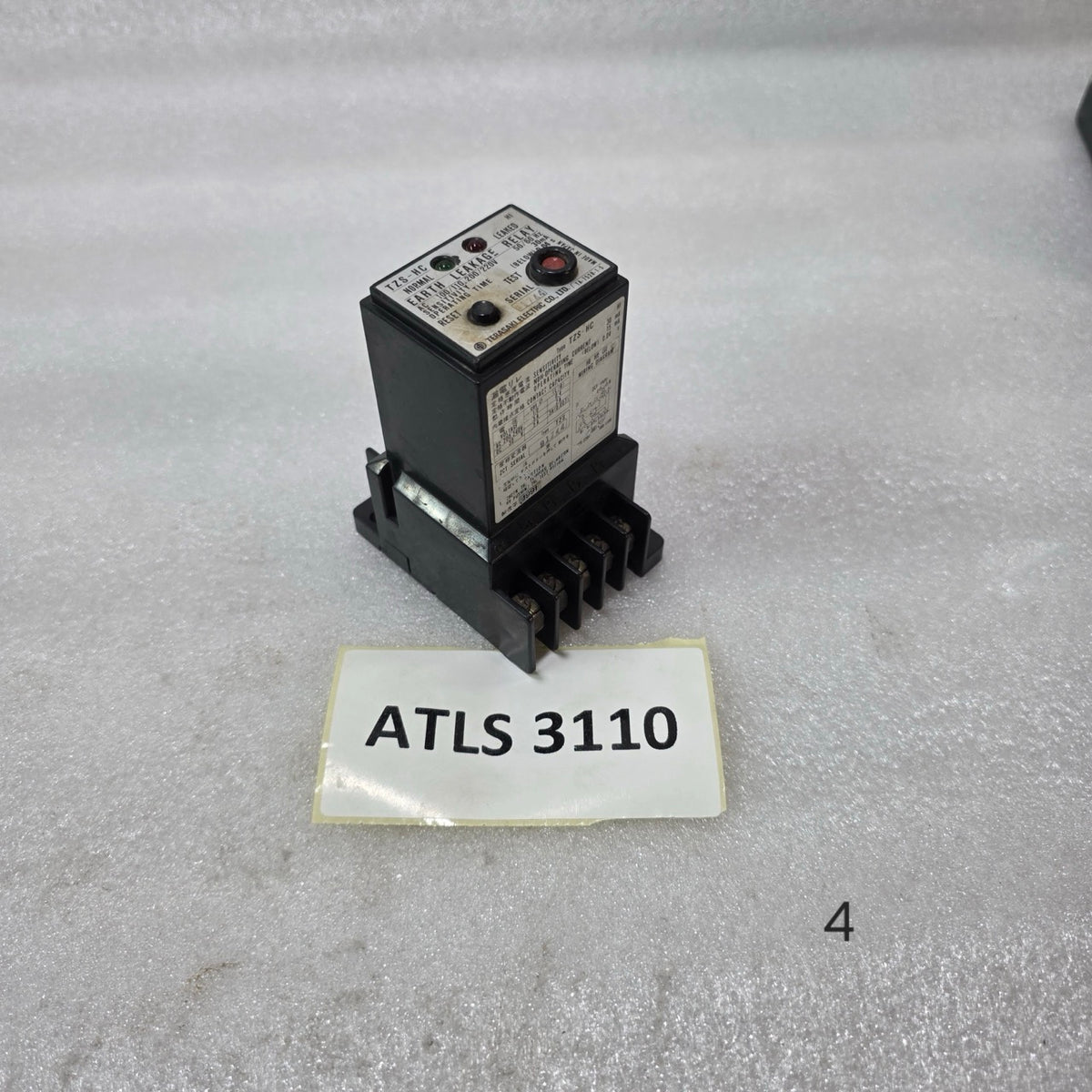 TERASAKI TZS-HC EARTH LEAKAGE RELAY 30mA 100-220V AC 50/60Hz PRE-OWNED JAPAN