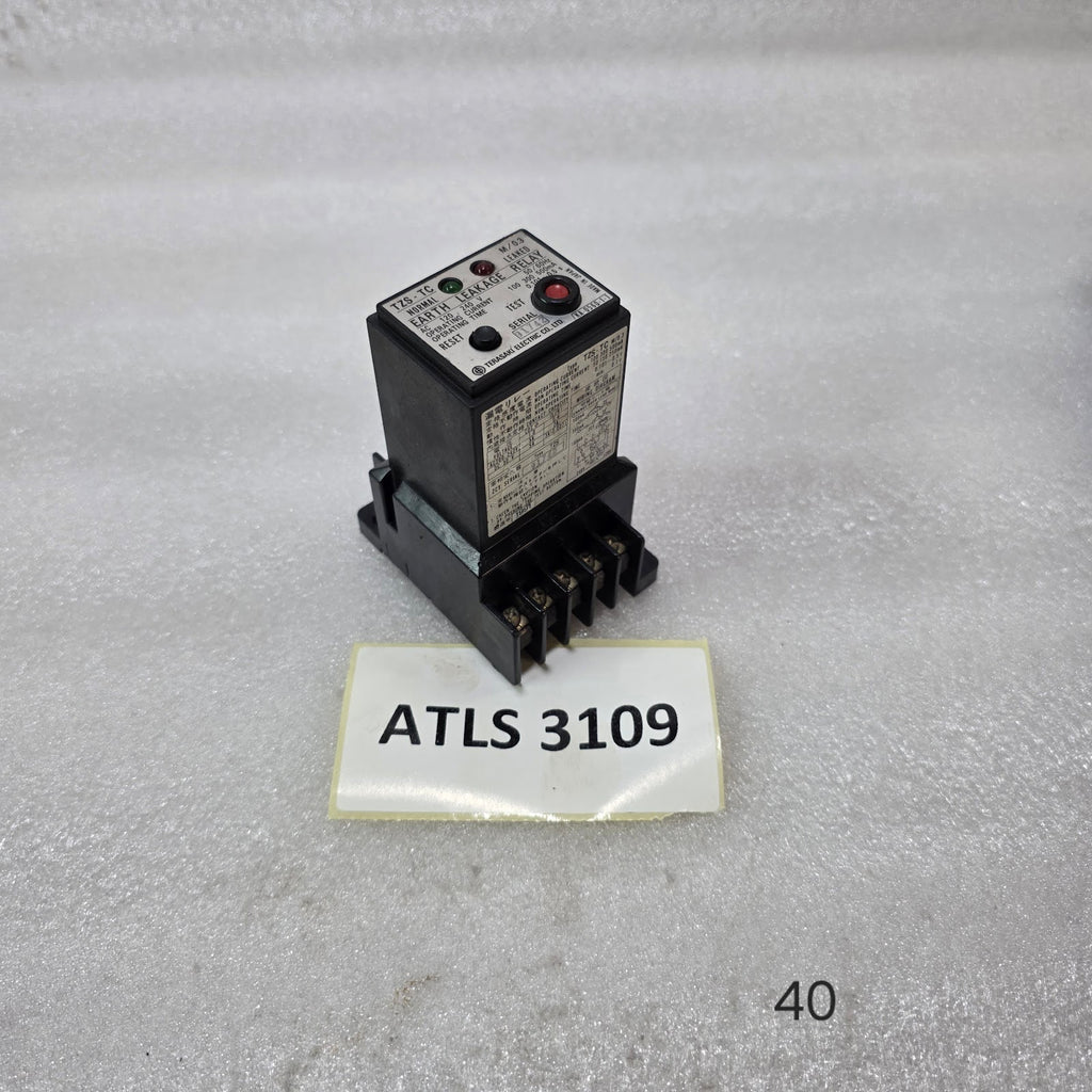 TERASAKI TZS-TC M/0.3 EARTH LEAKAGE RELAY 120-240V 100-500mA 50/60Hz PRE-OWNED
