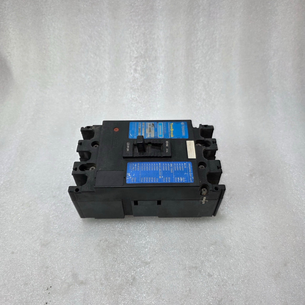 TERASAKI TEMBREAK XS100NS 3 POLE CIRCUIT BREAKER 20A | AC600V / DC250V MCCB