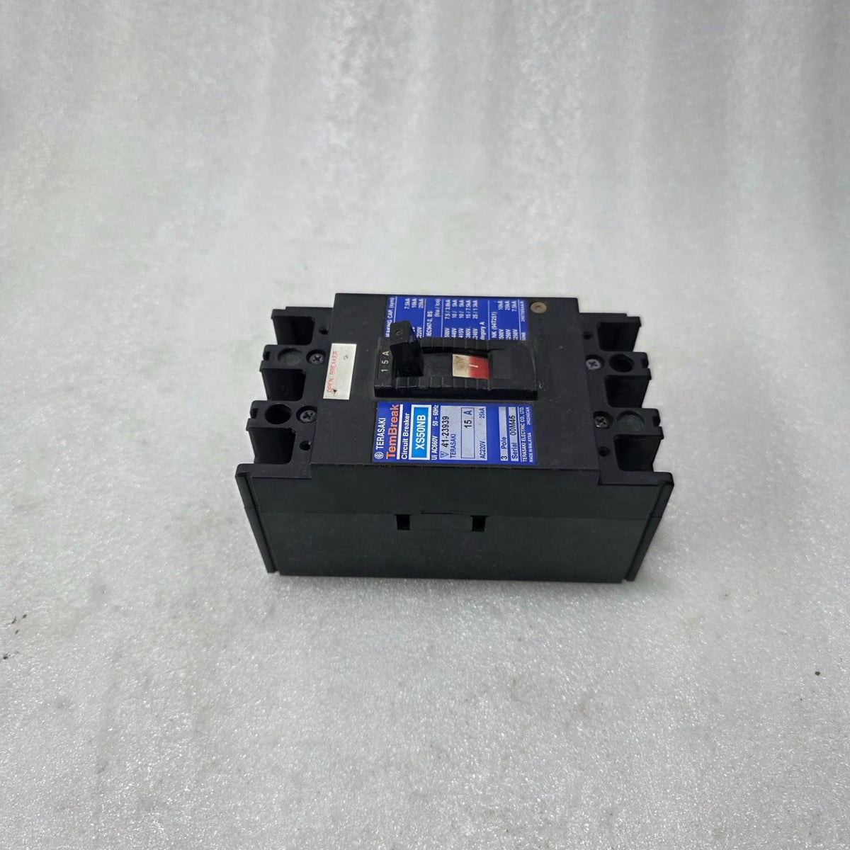 TERASAKI TEMBREAK XS50NB 15A 3 POLE MCCB CIRCUIT BREAKER | 660V AC | 25KA BREAKI