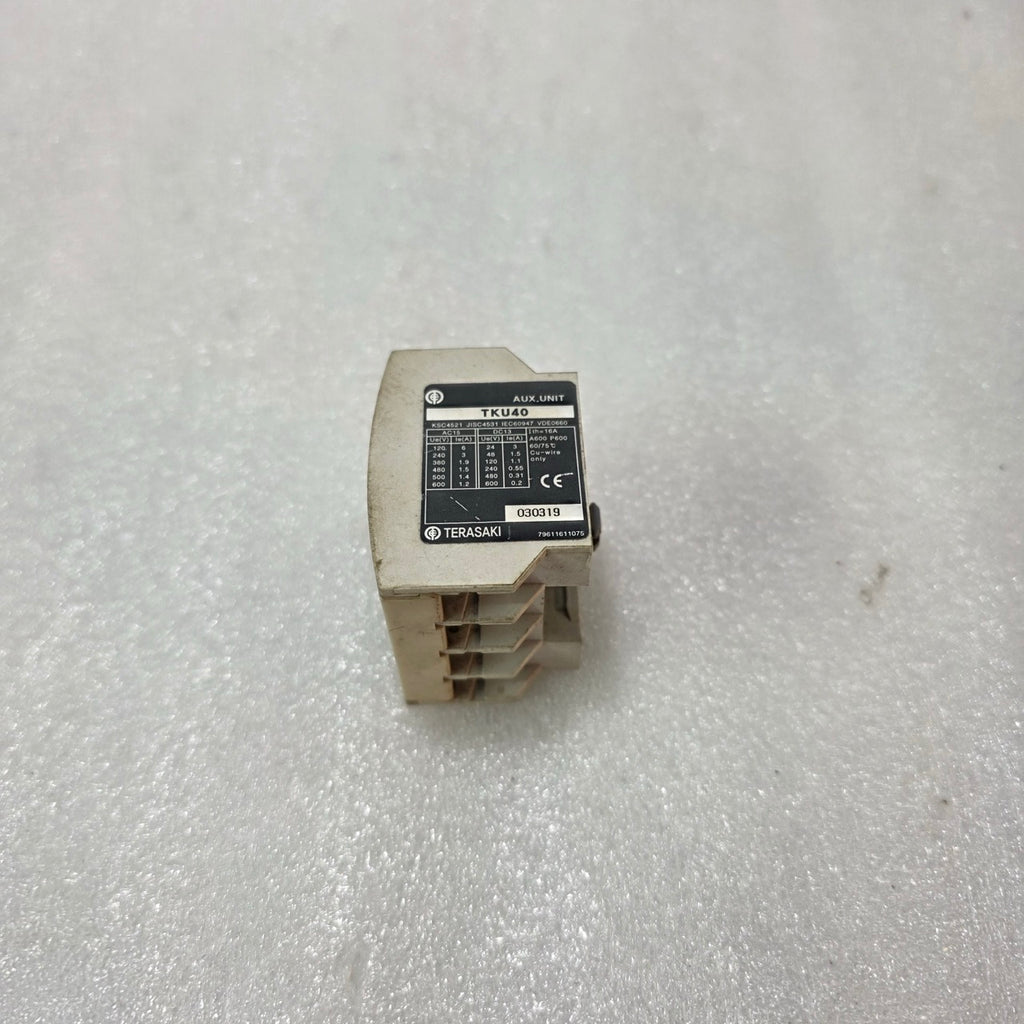 TERASAKI TKU40 AUXILIARY CONTACT UNIT 4NO/4NC 16A AC15/DC13 KM1 CONTACTOR BLOCK