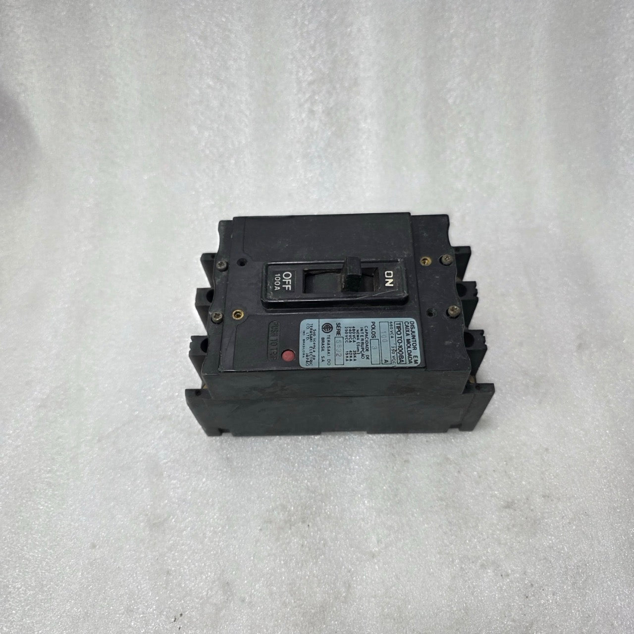 TERASAKI TO-100BA 100A 3 POLE MCCB CIRCUIT BREAKER 660VAC 42KA