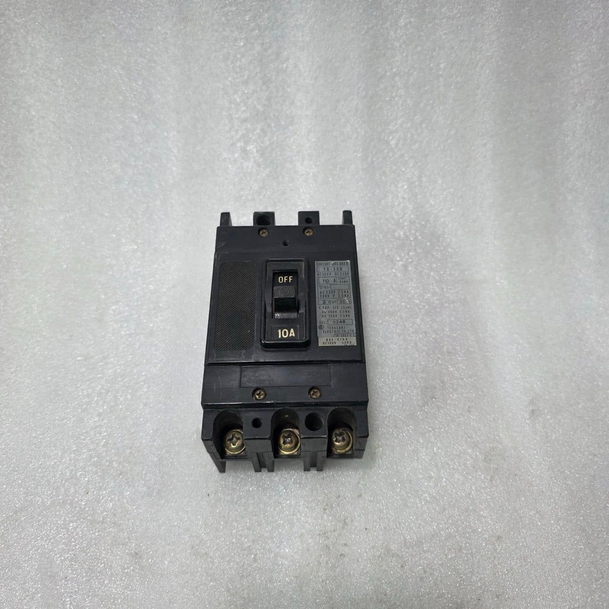 TERASAKI TO-30D 10A 3 POLE MCCB CIRCUIT BREAKER | AC500V / DC250V | 2.5KA